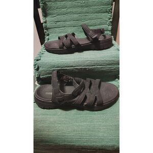 Skechers Goga‎ Mat Size 8 Black Open Toe Gladiator Sandals